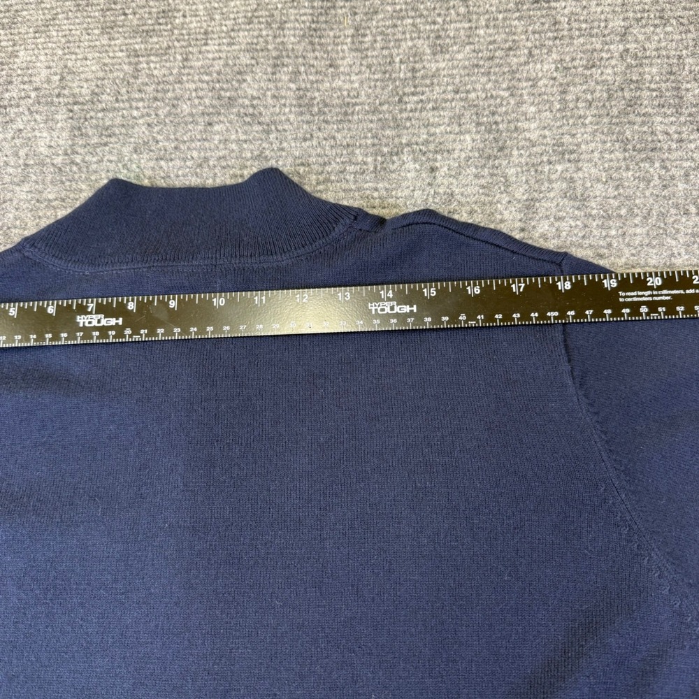 LLBean Mens Quarter Zip Sweater Navy Blue 95 Cotton 5 Cashmere‎ XXL REG  sporty - Picture 15 of 16